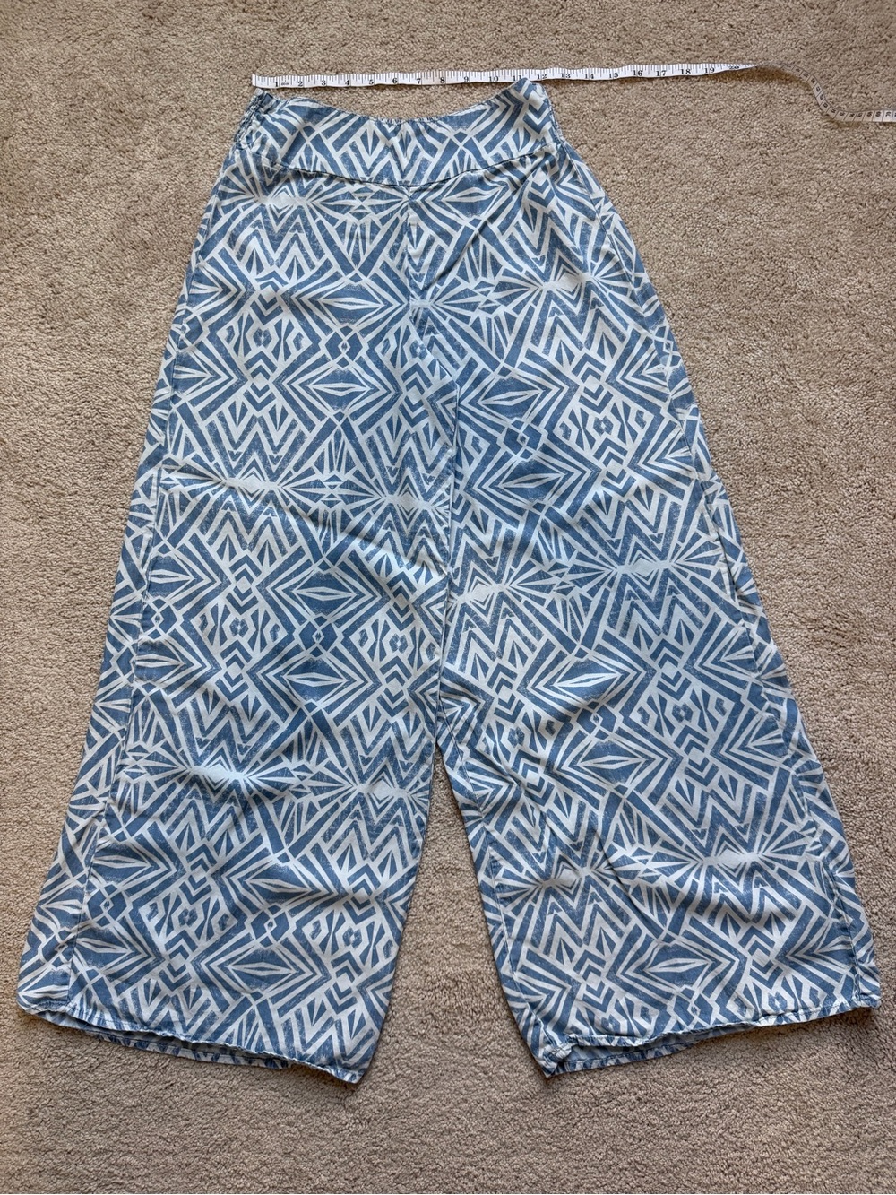 Mossimo Supply Co. Blue & White Wide Leg Pants